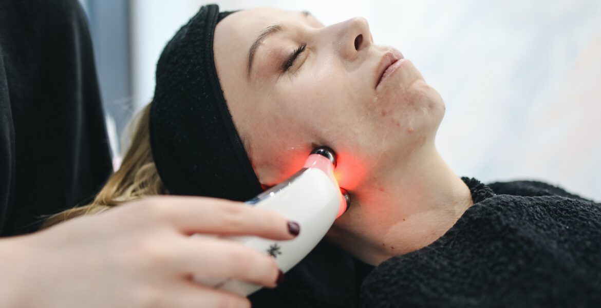 Woman on a laser treatment