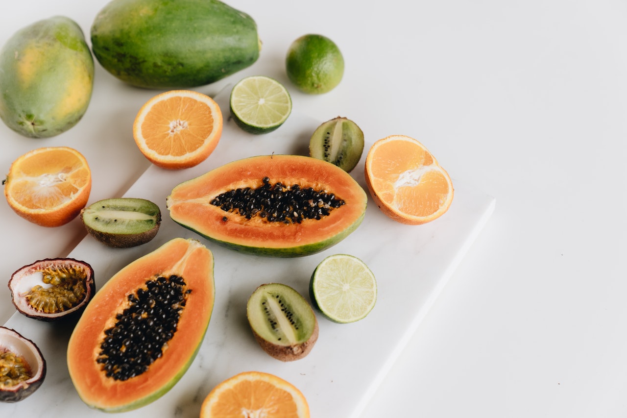Papaya fruit which is very helpful when it comes to problems with bowel movement